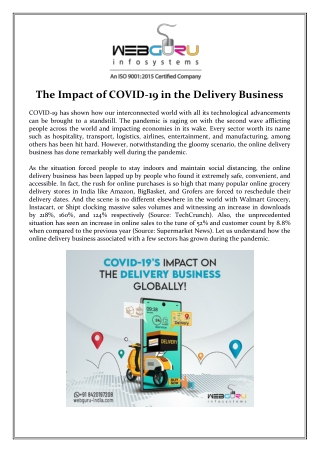 The Impact of COVID-19 in the Delivery Business