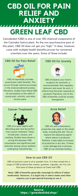 CBD Oil Benefits for Anxiety - Green Leaf CBD
