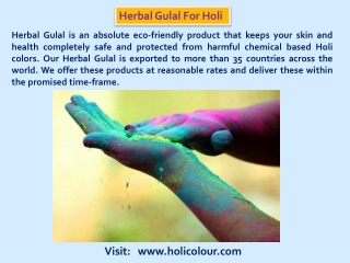 Enjoy safe holi with Organic Gulal