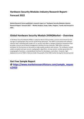 Hardware Security Modules Market Size to Observe Steady Growth By 2020