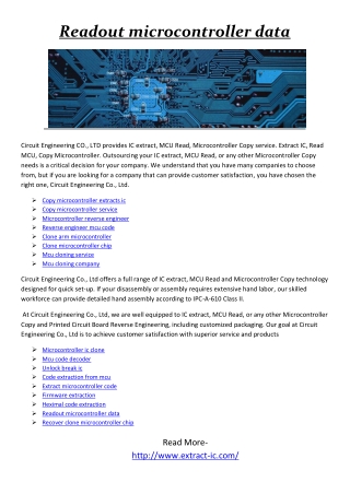 Readout microcontroller data