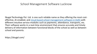 School Management Software Lucknow