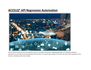 ACCELQ® API Regression Automation