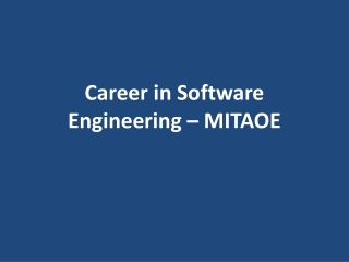 Career in Software Engineering – MITAOE