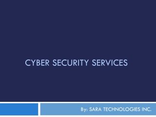 Cyber Security Services by Sara Technologies