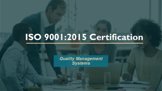 ISO 9001: 2015 Certification