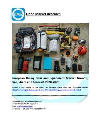 European Hiking Gear and Equipment Market Research and Forecast 2020-2026