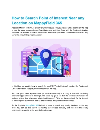 How to Search Point of Interest Near any Location on MappyField 365