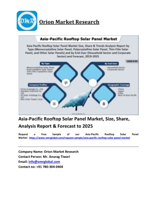 Asia-Pacific Rooftop Solar Panel Market Trends, Size, Competitive Analysis and Forecast 2019-2025