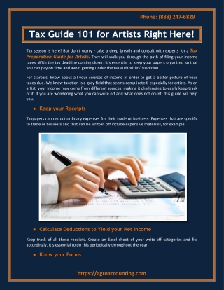 Tax Guide 101 for Artists Right Here!