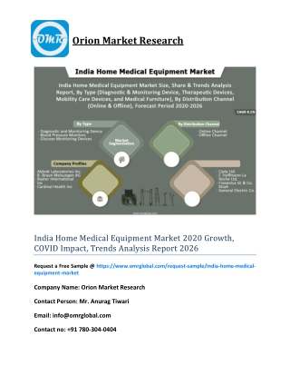 India Home Medical Equipment Market 2020 Growth, COVID Impact, Trends Analysis Report 2026