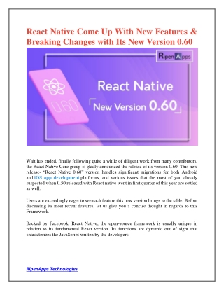 React Native Come Up With New Features & Breaking Changes with Its New Version 0.60