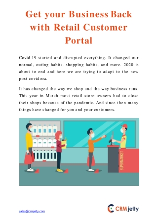 Get your Business Back with Retail Customer Portal