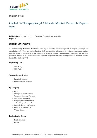 3-Chlorpropionyl Chloride Market Research Report 2021