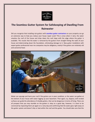 The_seamless_system_for_safekeeping_of_dwelling_from_rainwater