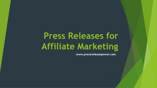 Press Releases for Affiliate Marketing