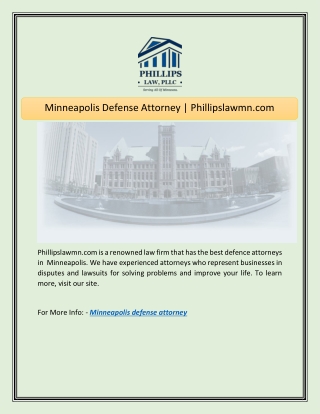 Minneapolis Defense Attorney | Phillipslawmn.com