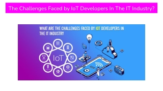 The Challenges Faced by IoT Developers in the IT Industry