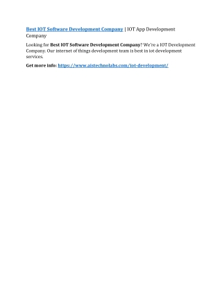 Best IOT Software Development Company | IOT App Development Company