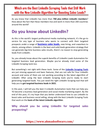 Boosting business sales leads data from LinkedIn