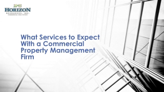 What Services to Expect With a Commercial Property Management Firm