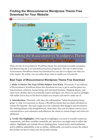 Finding the Woocommerce Wordpress Theme Free Download for Your Website