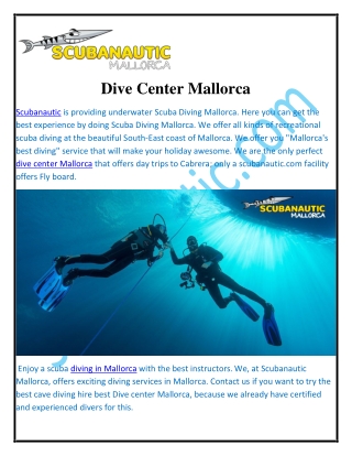 Hire The Best Dive Center Mallorca- Scubanautic.com