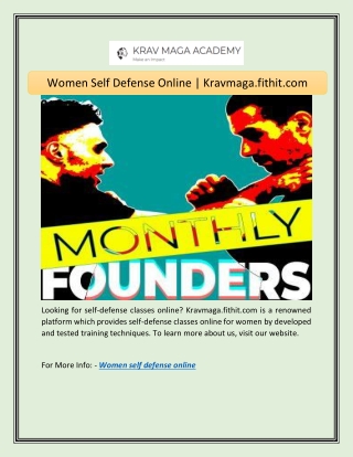 Women Self Defense Online | Kravmaga.fithit.com