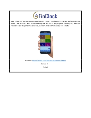 Staff Management Software | Finclock.com