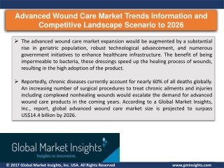 Advanced Wound Care Market Report by Regional Outlook & Growth Forecast to 2026