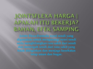 Jointsflexa Harga , Harga Bagaimana Cara Kerjanya & Di mana!