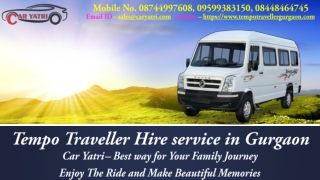 Tempo Traveller hire service in Gurgaon
