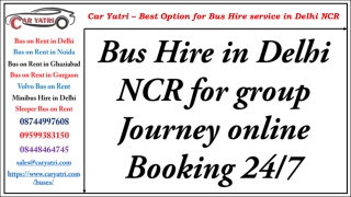 Bus Hire in Delhi NCR