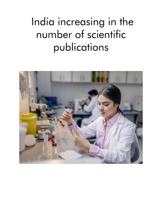 India increasing in the number of scientific publications