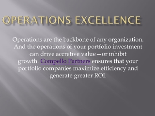 OPERATIONS EXCELLENCE
