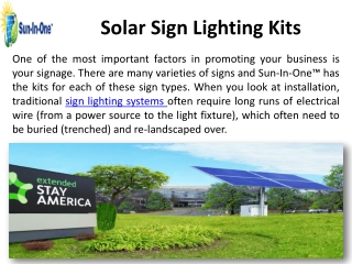 Solar Sign Lighting Kits