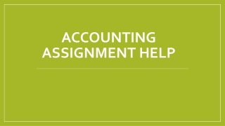 Accounting Assignment Help