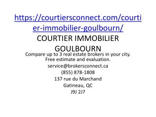 COURTIER IMMOBILIER GOULBOURN