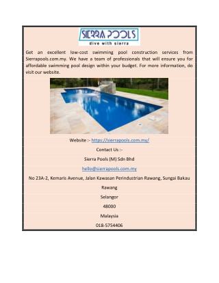 Swimming Pool Construction | Sierrapools.com.my