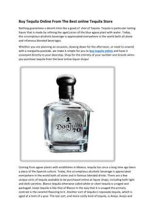 Buy Tequila Online From The Best online Tequila Store