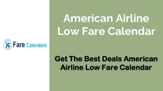 American Airline Low Fare Calendar