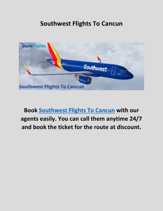 Southwest Flights To Cancun