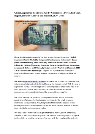 Global Augmented Reality Market Research Report 2020 - 2026