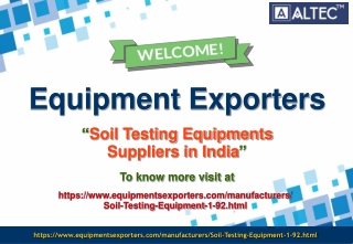 Soil Testing Equipments Suppliers in India