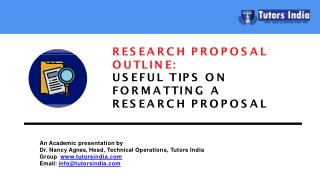 Research proposal Outline: Useful Tips on Formatting a Research proposal