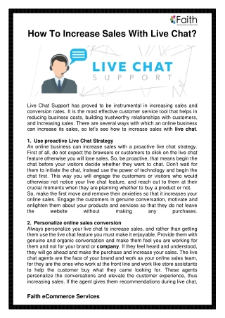 How To Increase Sales With Live Chat?