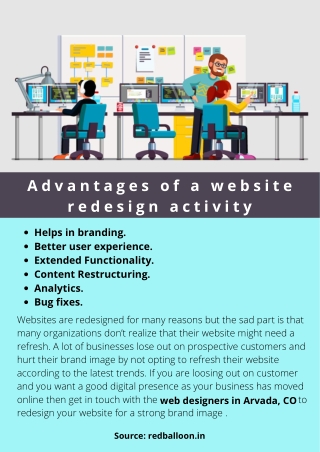 Advantages of a website redesign activity