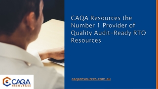 CAQA Resources the Number 1 Provider of Quality Audit-Ready RTO Resources