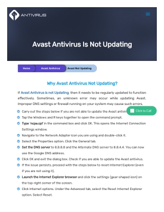 How To Resolve Avast Antivirus Is Not Updating?