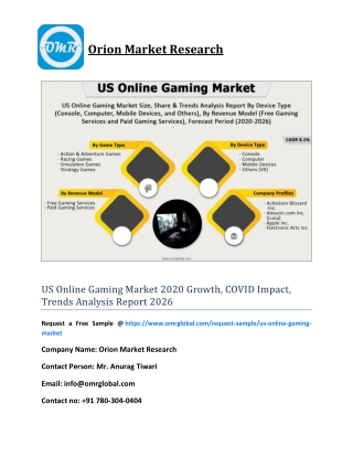 US Online Gaming Market 2020 Growth, COVID Impact, Trends Analysis Report 2026